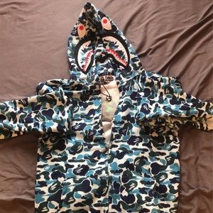 BAPE Color Camo Shark Full Zip Hoodie BLUE